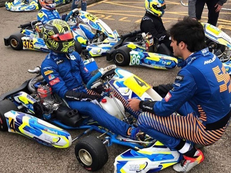 SSport engines powered Lando Norris and Carlos Sainz on a test day at Whilton Mill with DHR